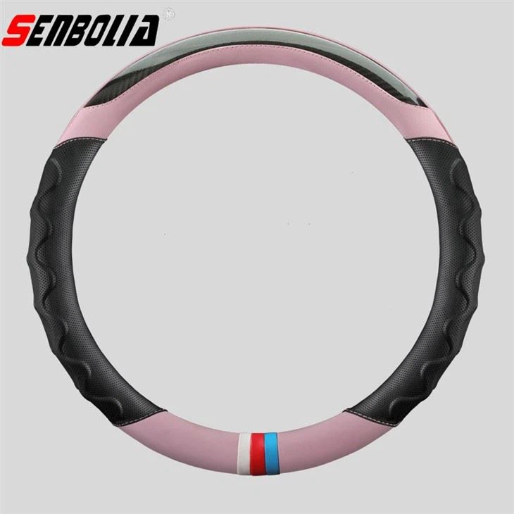 Breathable Color-block Steering Wheel Cover Breathable Color-block Steering Wheel Cover