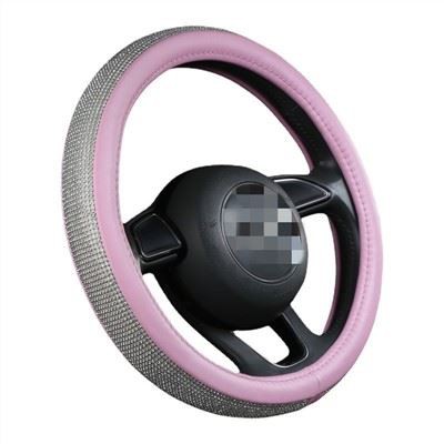 Cubierta de volante de coche de cuero PU de cristal