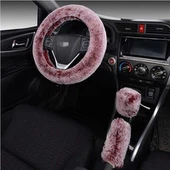 Cubierta de volante de coche de felpa